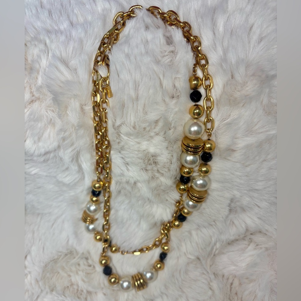 Hervé Bernard Vintage Gold-tone and Pearl Necklace - Picture 5 of 13